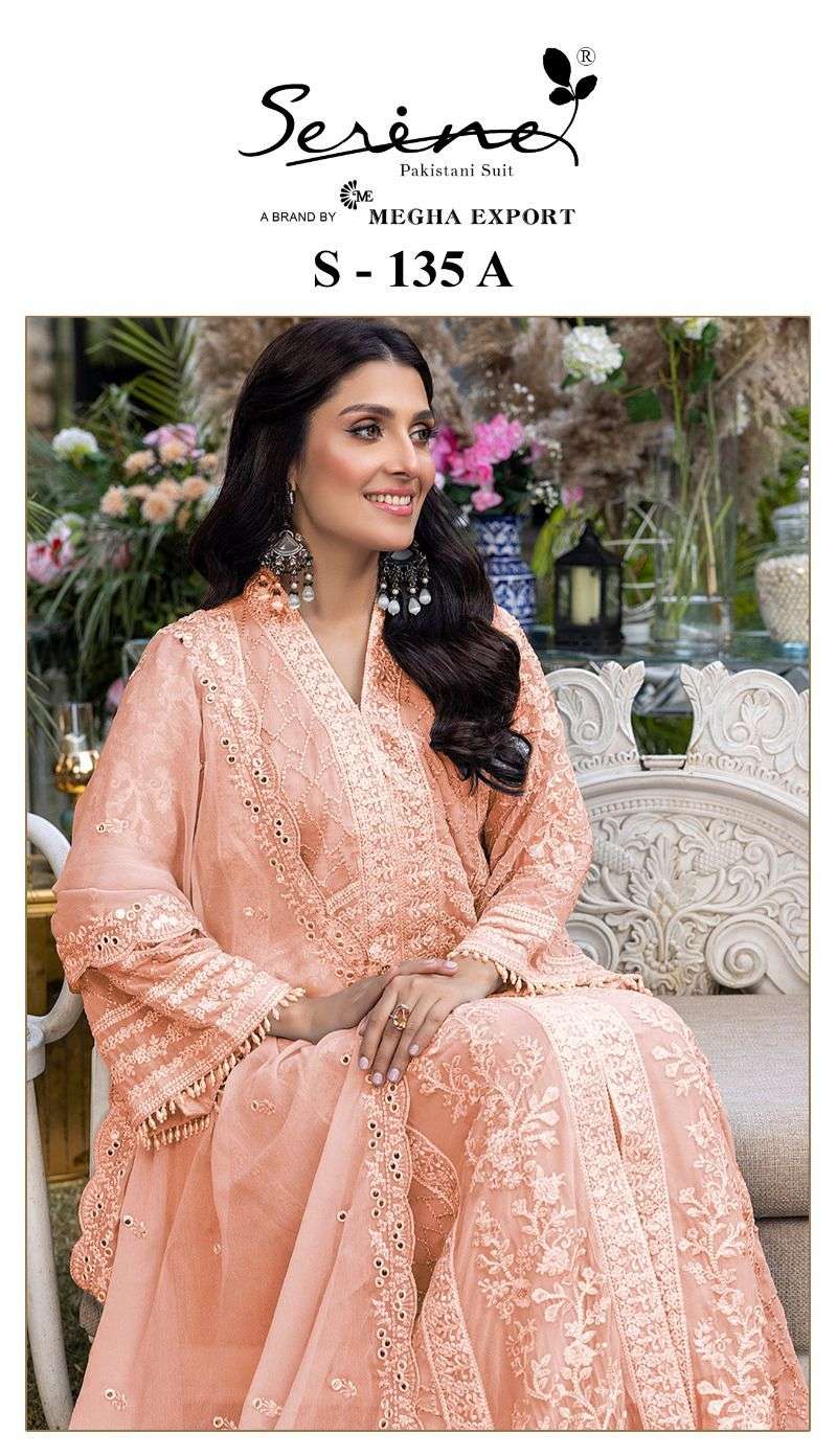 serine s 135 megha export organza pakistani suit