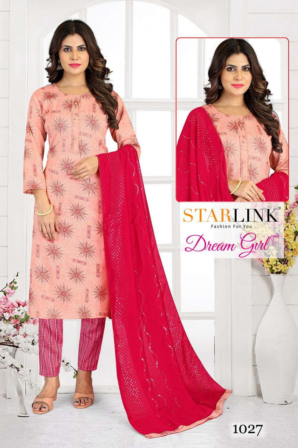 starlink dream girl readymade top with bottom and dupatta set 