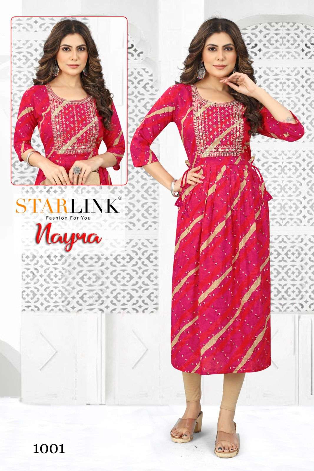 starlink nayra rayon print combo kurtis set nyra pattern 