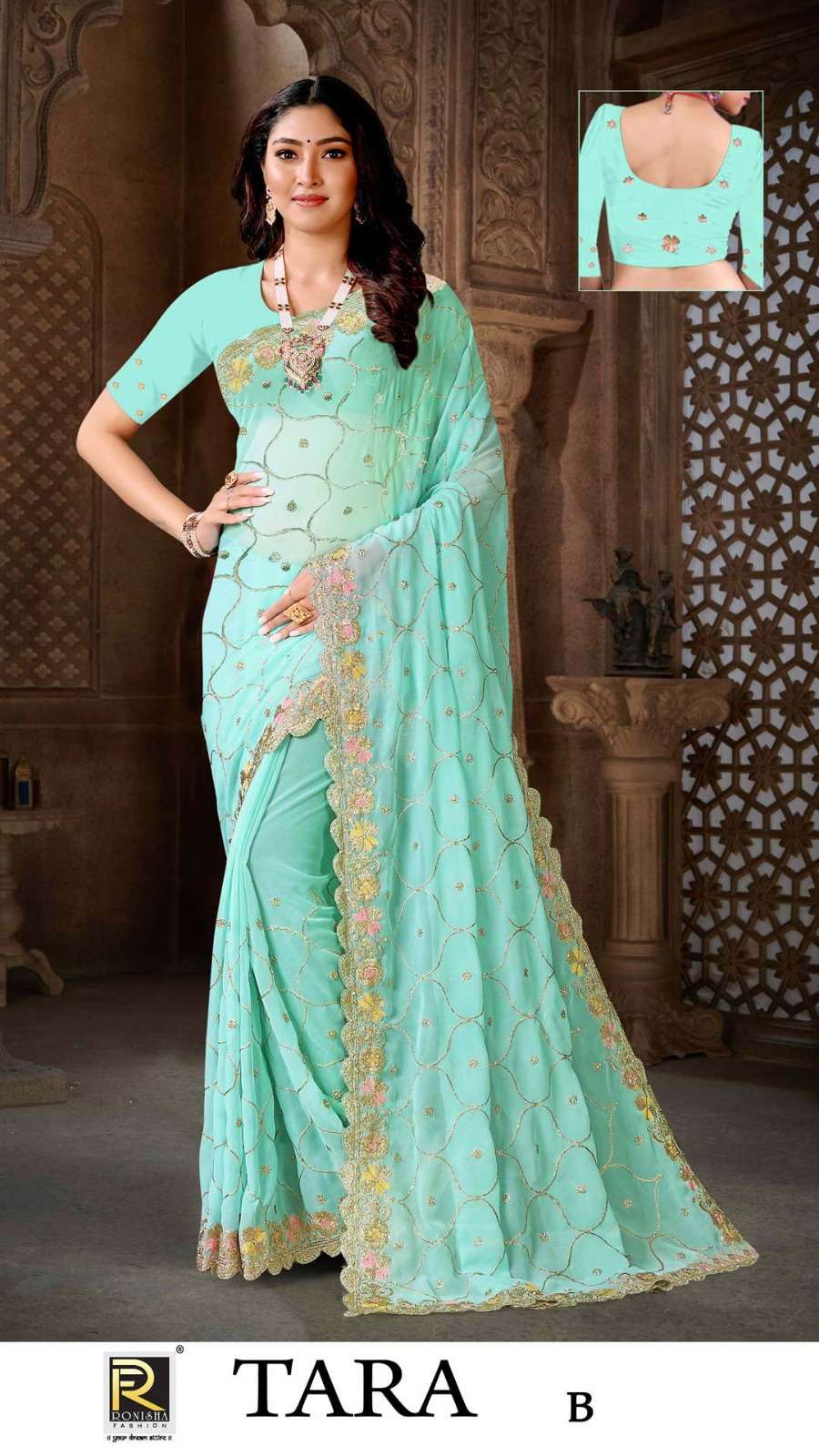 Tara by ranjna saree embroidery worked designer saree collection 