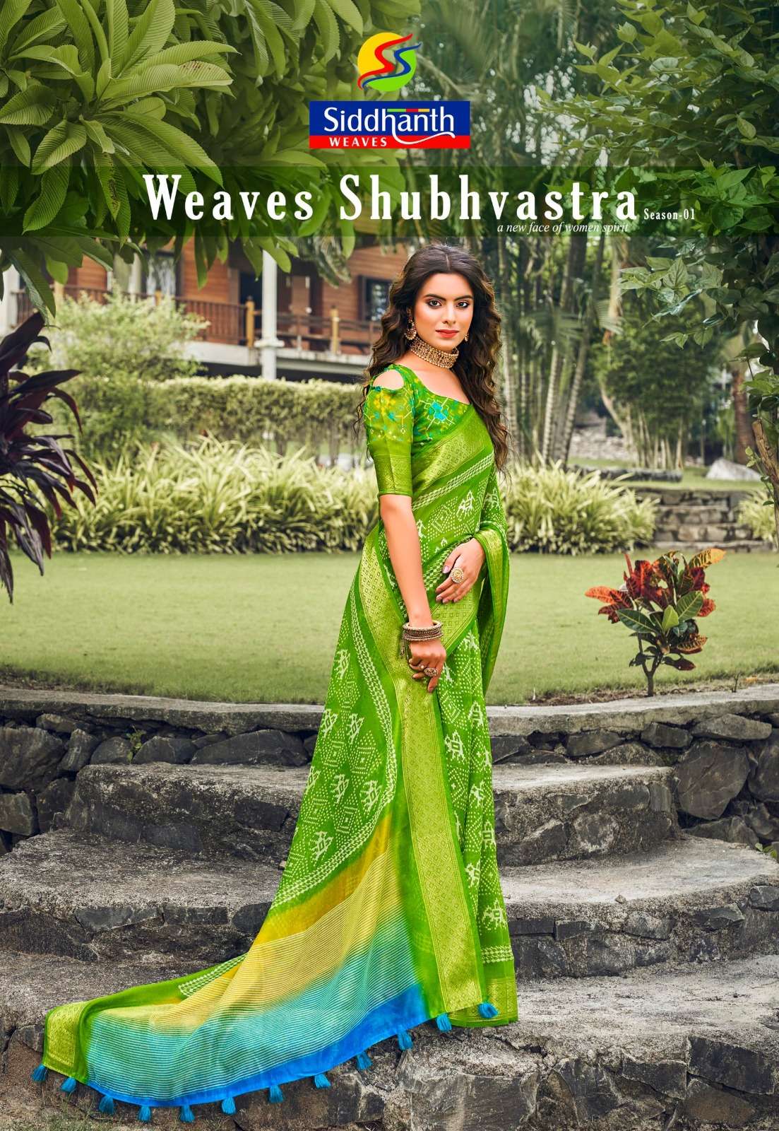 weaves subhvastra by siddhanth cotton printed designer saree