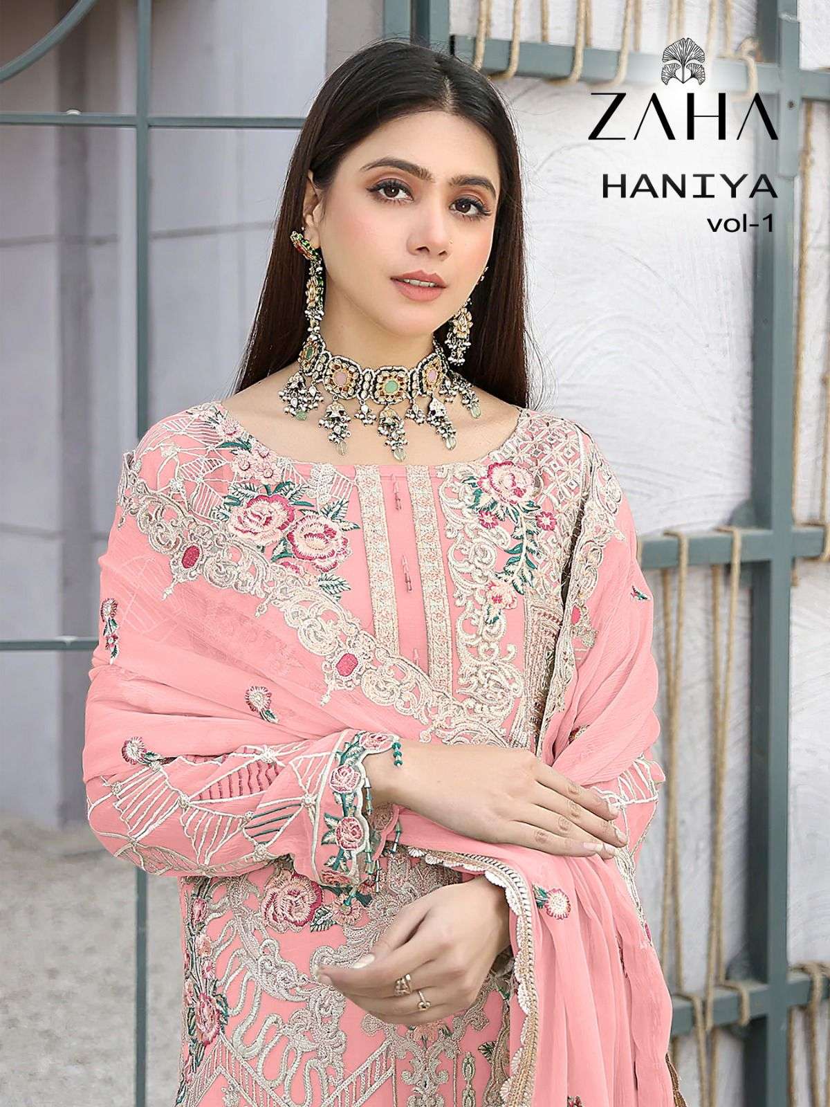 zaha haniya vol 1 georgette with heavy embroidery work pakistani salwar kamez