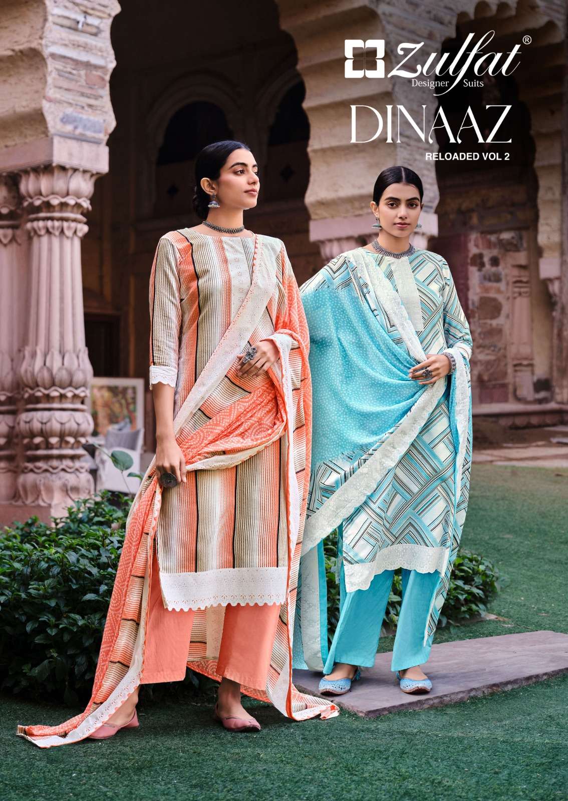 zulfat dinaaz vol 2 cotton printed dress materials