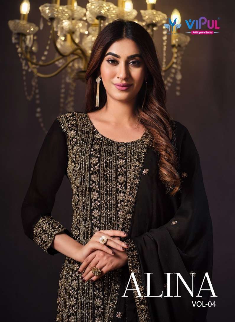 alina vol 4 by vipul designer heavy embroidery salwar suit collection