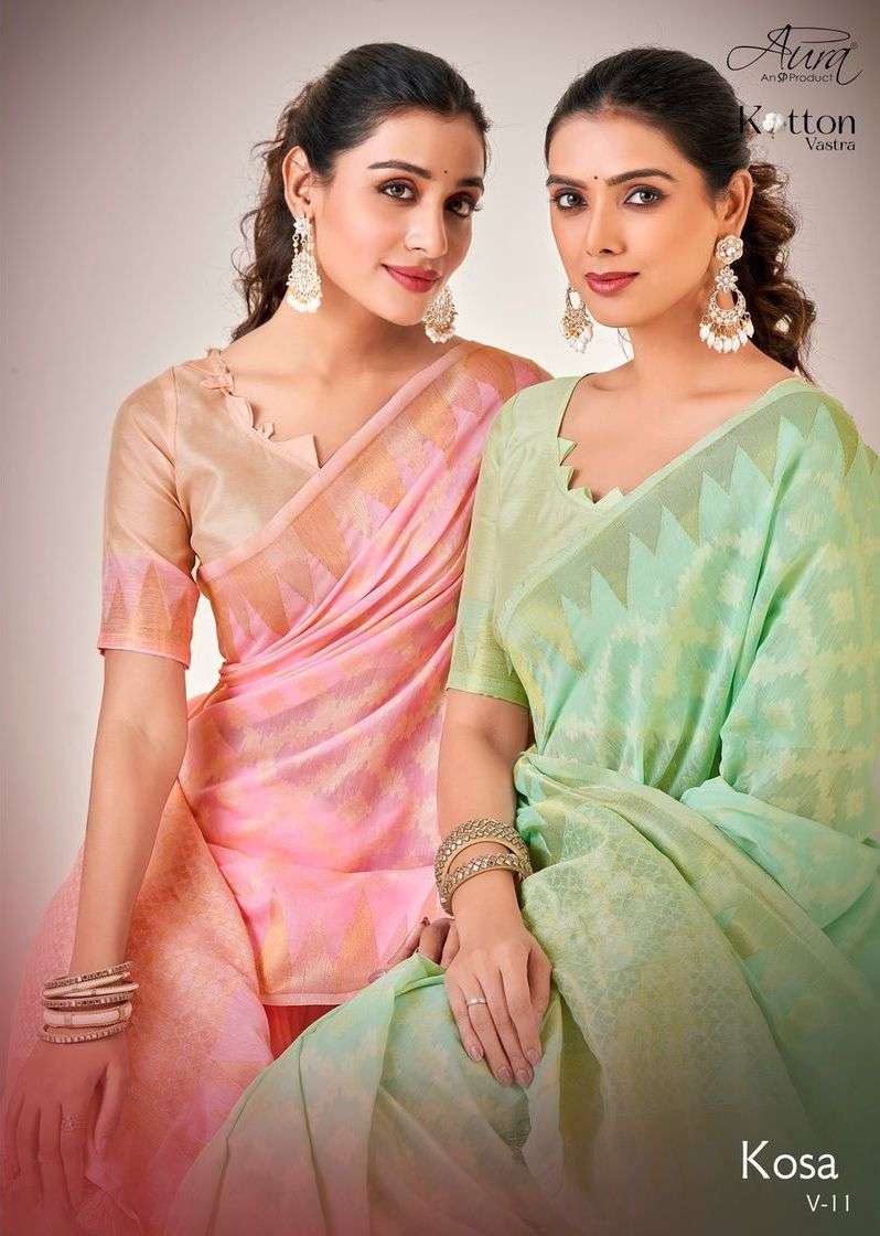 aura kosa vol 11 kotton vastra casual wear saree collection