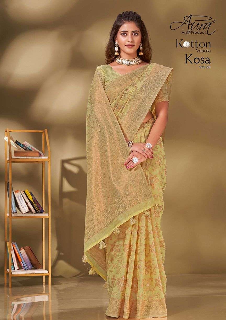 aura kosa vol 6 kotton vastra designer function wear saree collection 