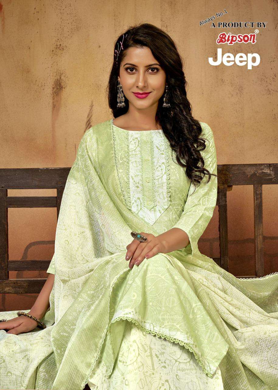 bipson jeep 2128-2129 premium cotton collection dress material 