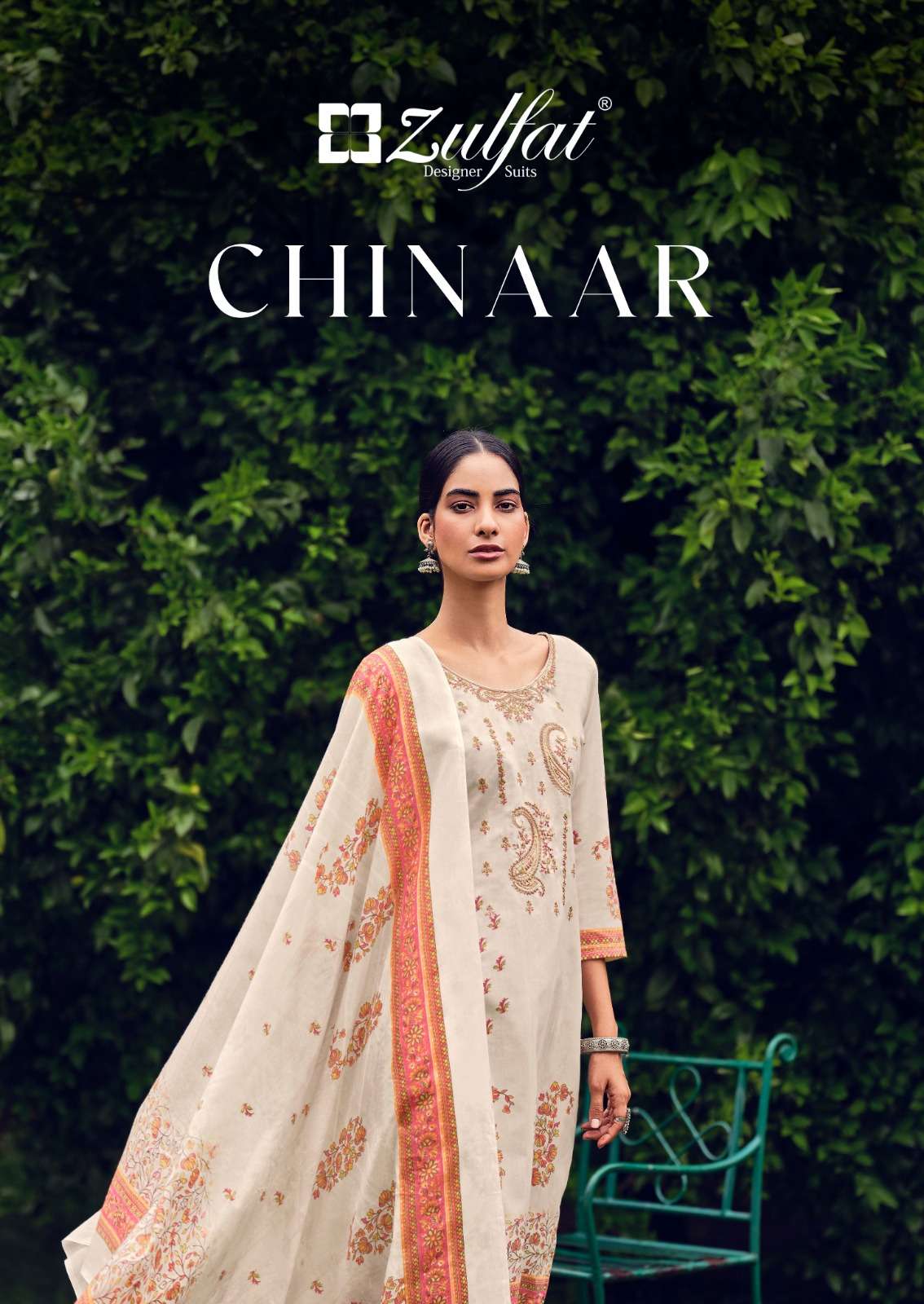 chinaar by zulfat designer embroidered print salwar kameez wholesaler 