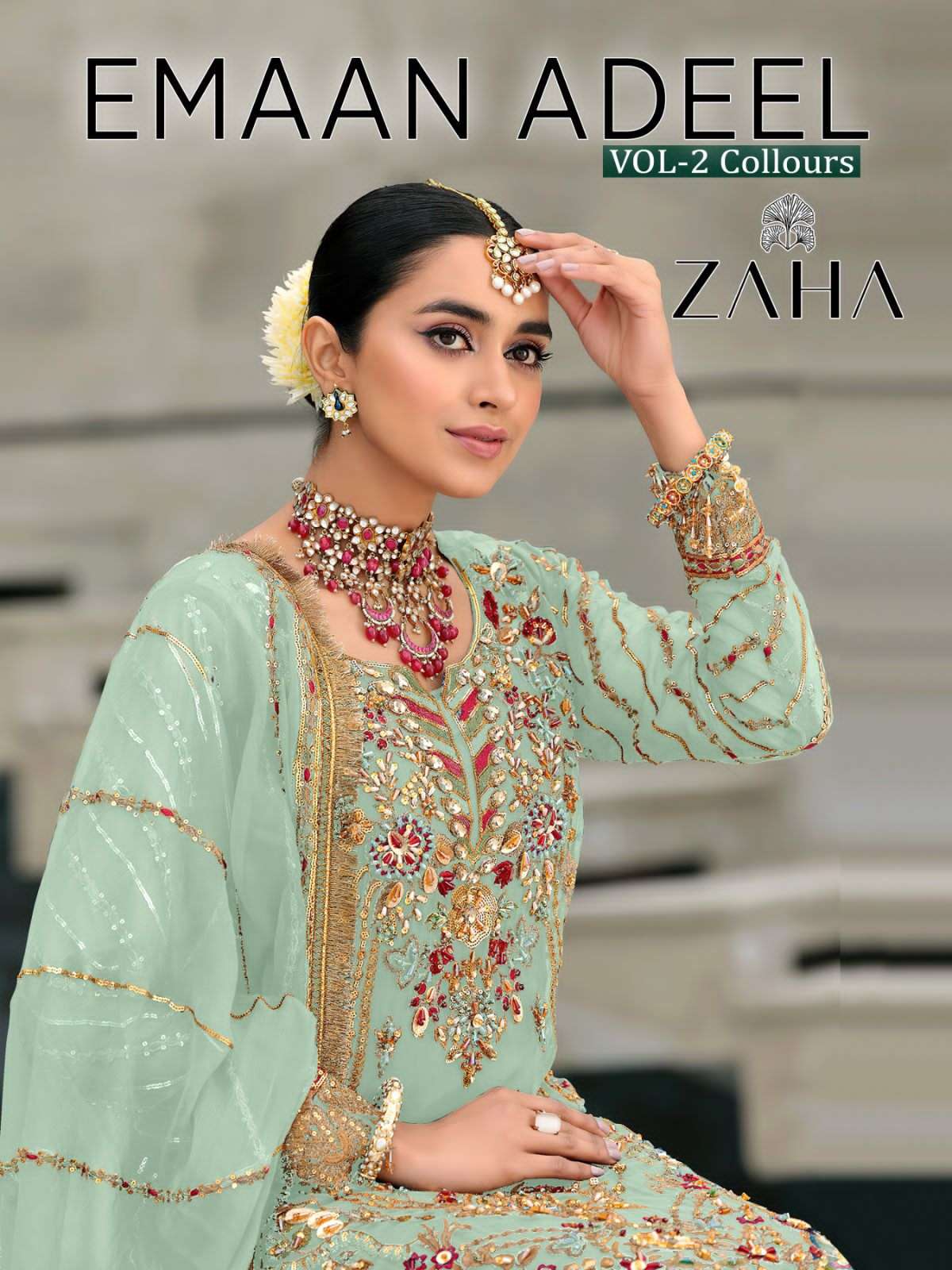 eman adeel vol 2 collours by zaha designer pakistani suit collection