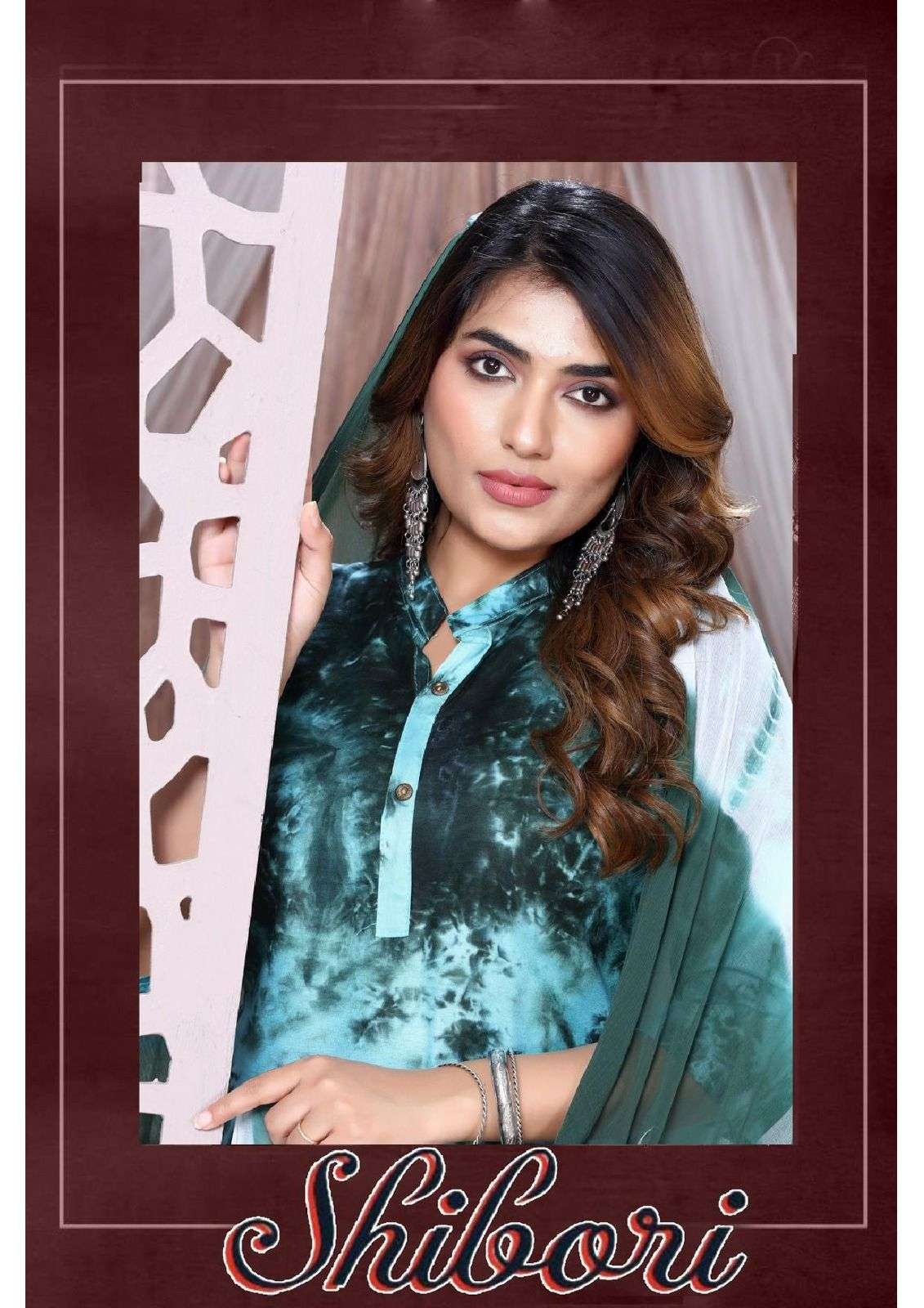 FASHION TALK Shibori Rayon Shibori Dyed READYMADE SUIT CATALOG WHOLESALER BEST RATE