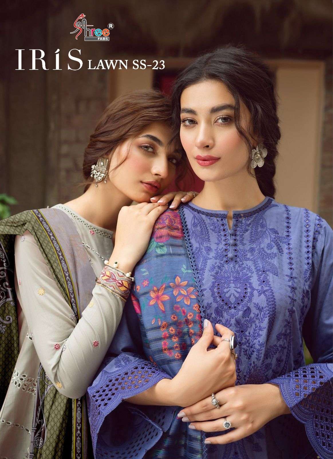 iris lawn ss 23 by shree fabs embroidery work salwar kameez material