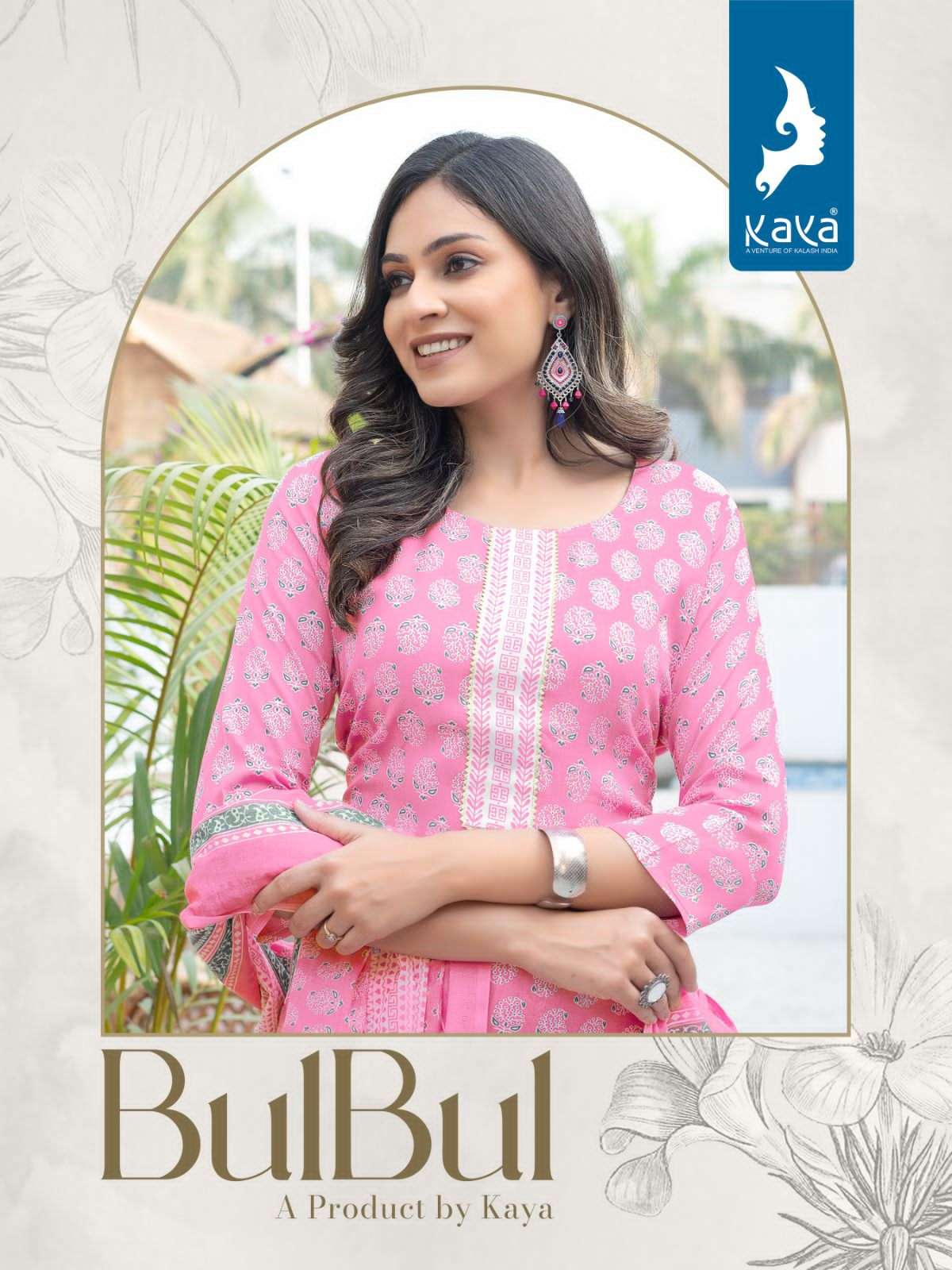 kaya present bulbul readymade rayon print kurti with pant and dupatta