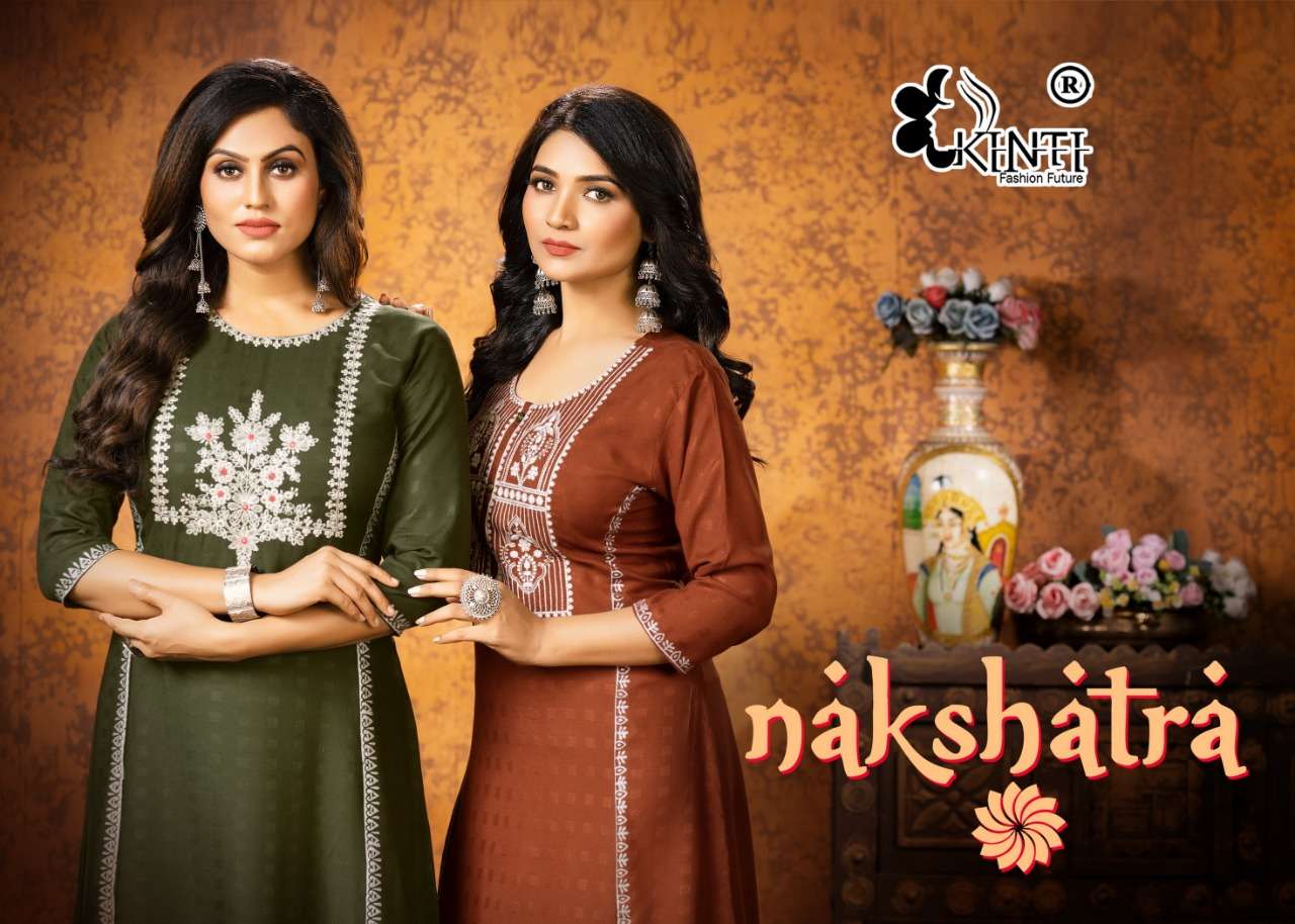 kinti present nakshatra fancy embroidered kurti 