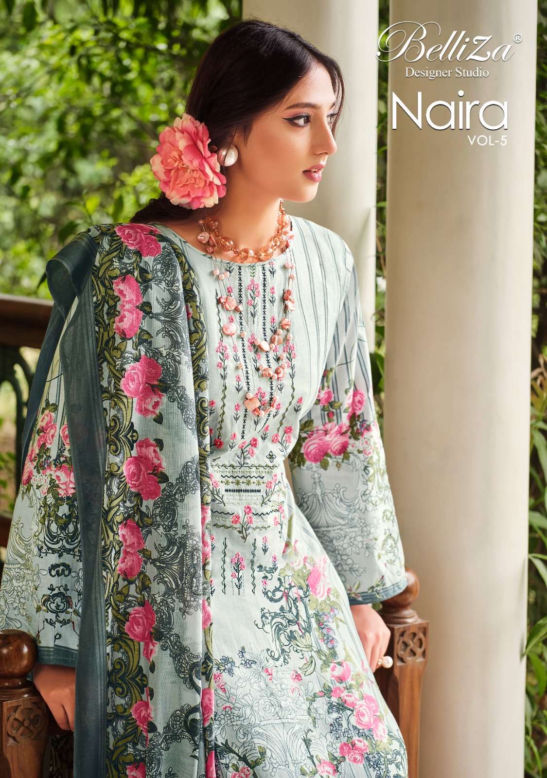 naira vol 5 by belliza exclusive designer print pakistani suit wholesaler 