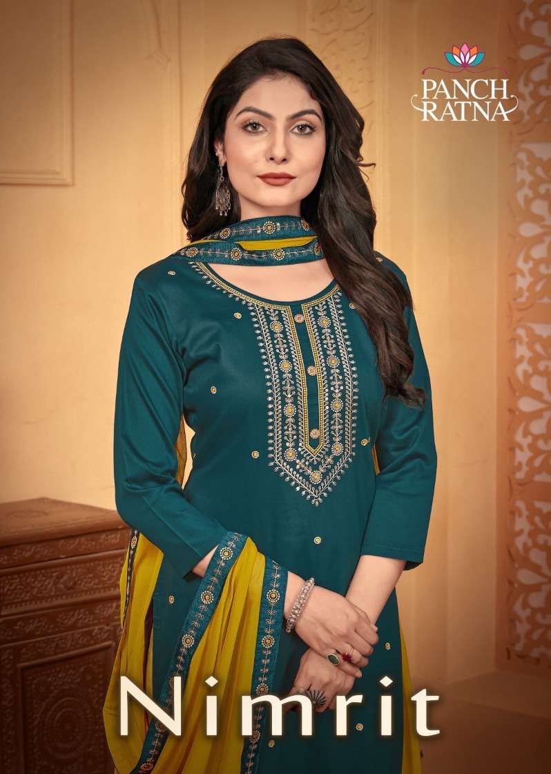 nimrit by panch ratna unstitch sequence work salwar suit wholesale