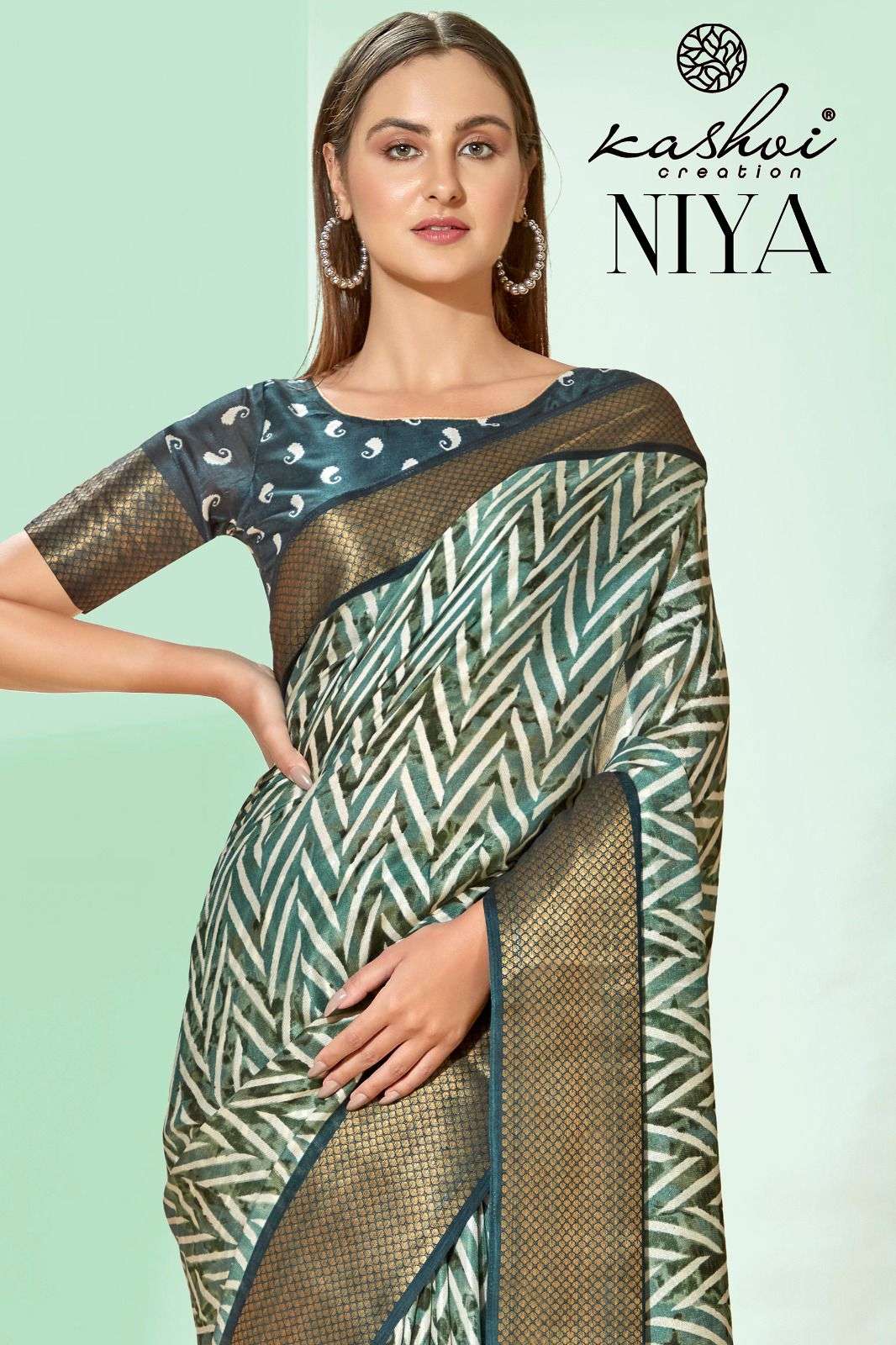 niya kashvi creation jute silk print saree collection