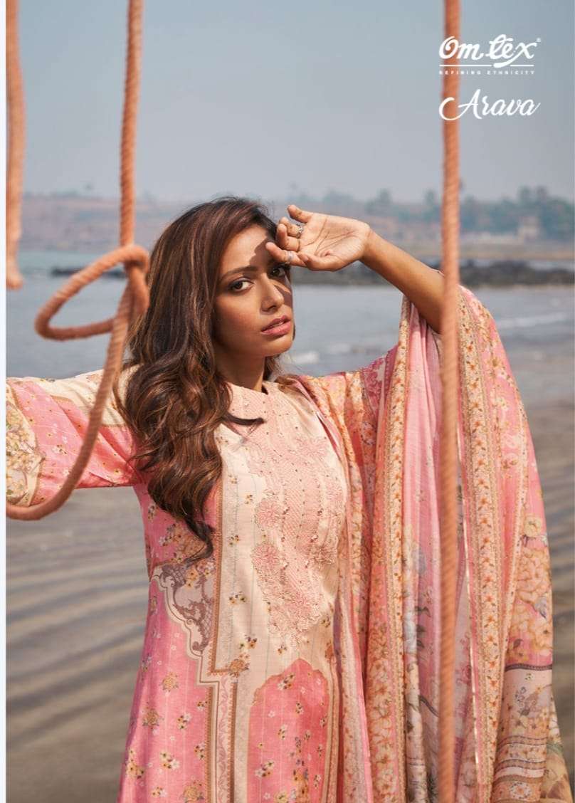 omtex present arava adorable digital printed pakistani suit collection 