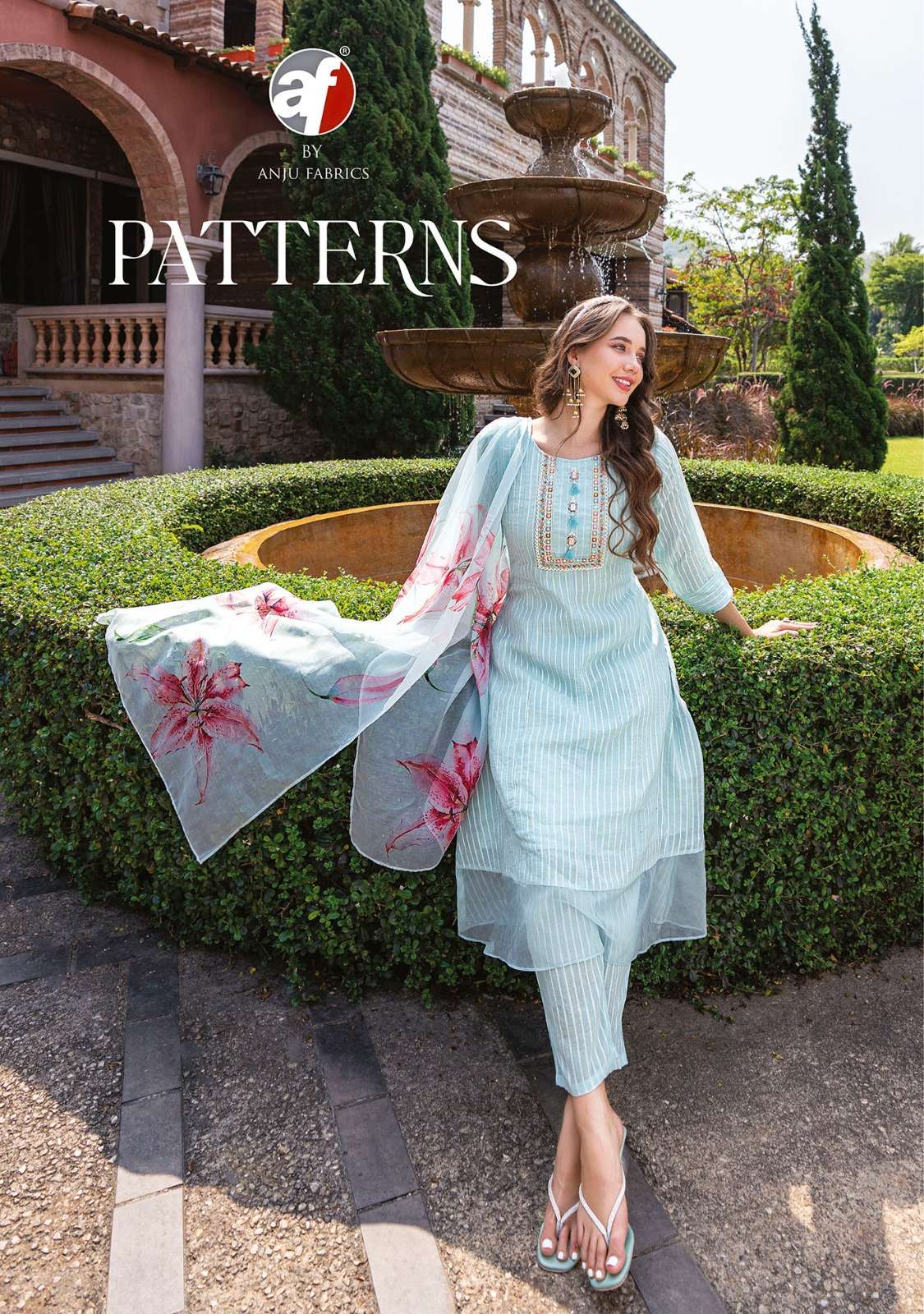 patterns by anju fabrics readymade summer fancy kurti with pant and dupatta