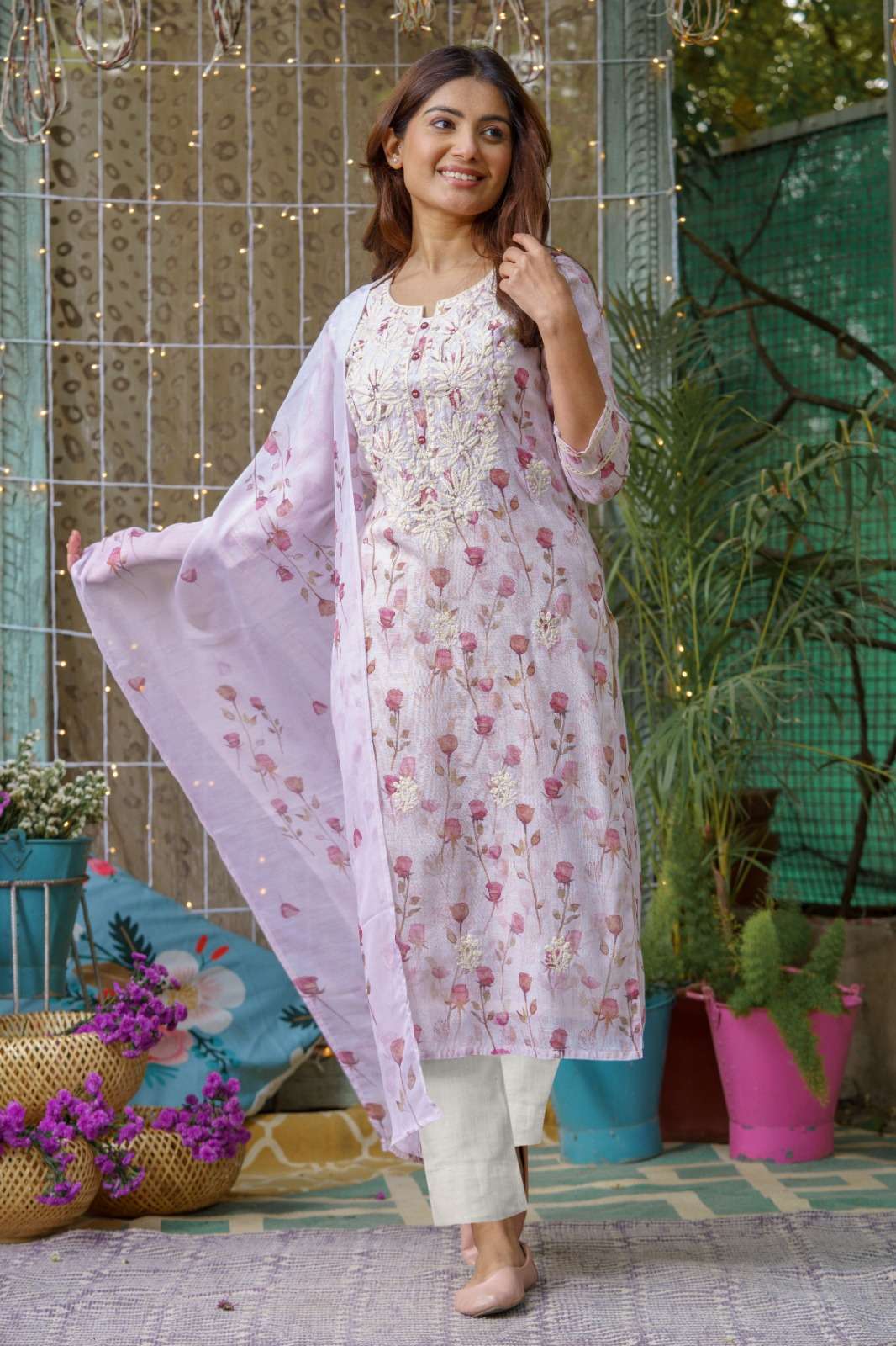 psyna 2124 readymade kurti pant dupatta combo set 