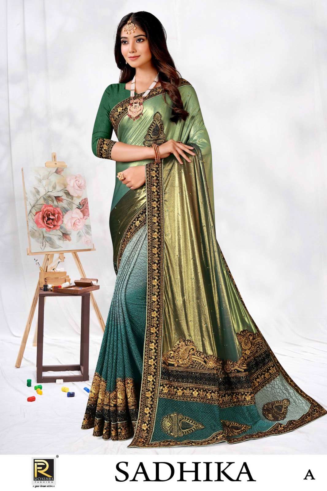 Sadhika  by ranjna saree fancy border  fabric imported lycra bollywood exclusive saree collection