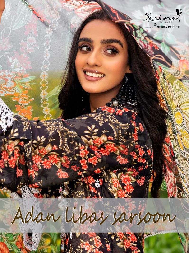 serine present adan libas sarsoon fantastic printed pakistani suit collection 