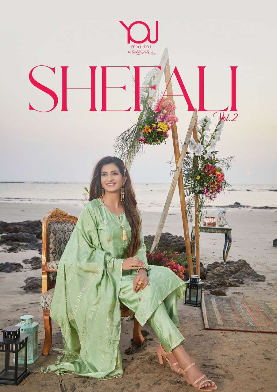 shefali vol 2 by you super fancy chanderi kurti with pant and dupatta