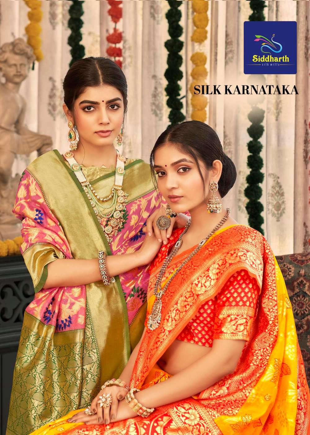 siddharath silk mills present silk karnataka traditional south indian saree collection 