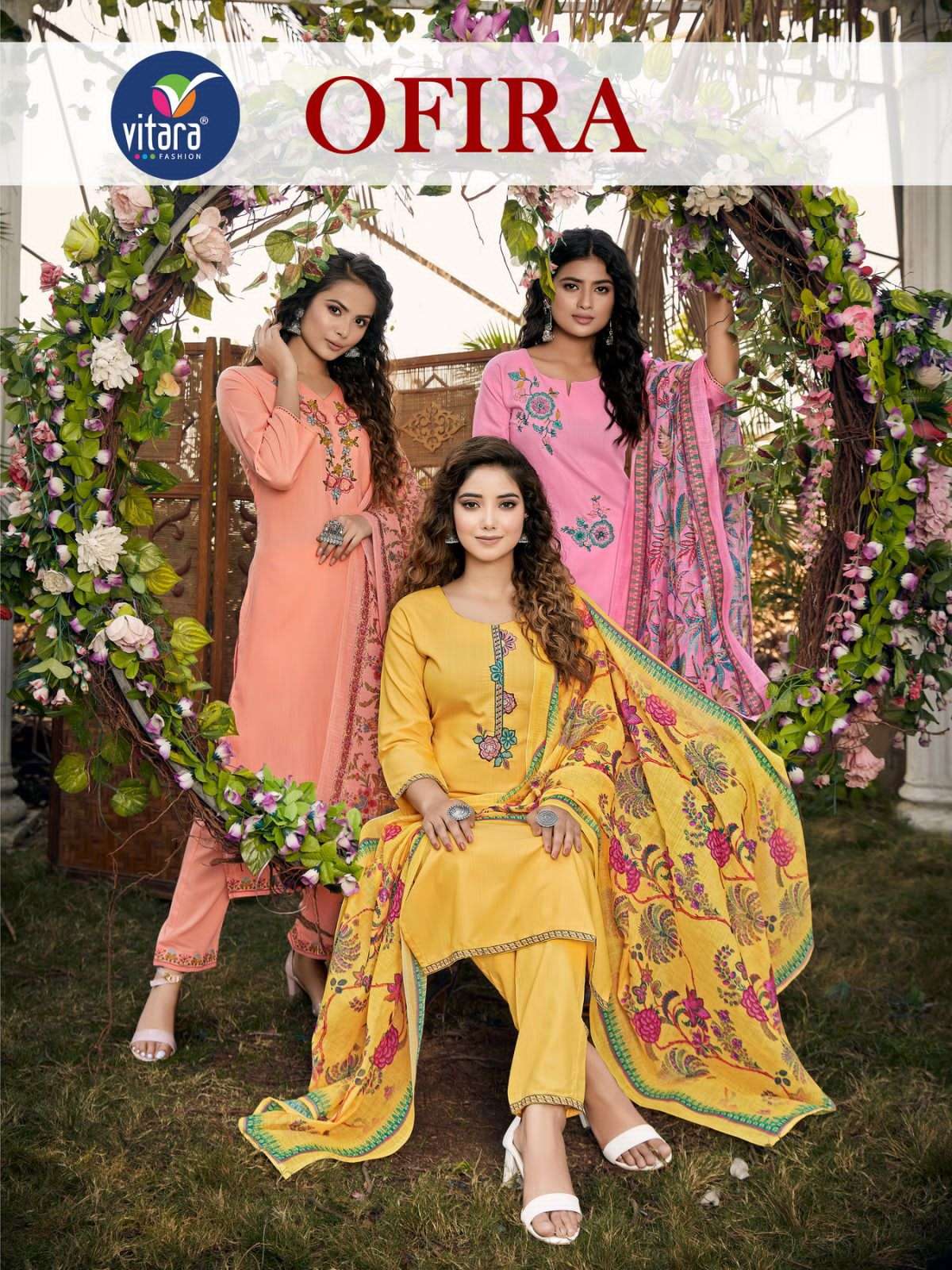 vitara fashion ofira readymade cotton fancy salwar kameez 