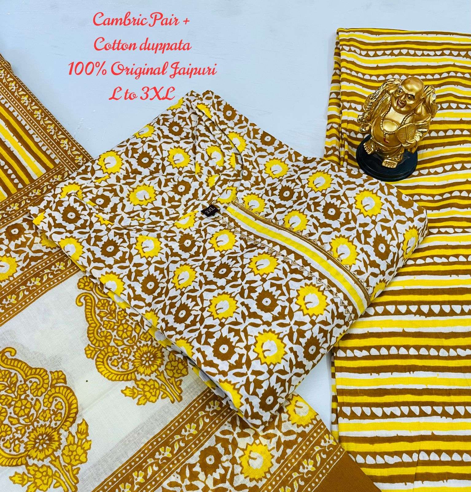 AAFREEN 1  💯% JAIPURI CAMBRIC COTTON PRINT READYMADE SUIT COMBO SET WHOLESALER BEST RATE