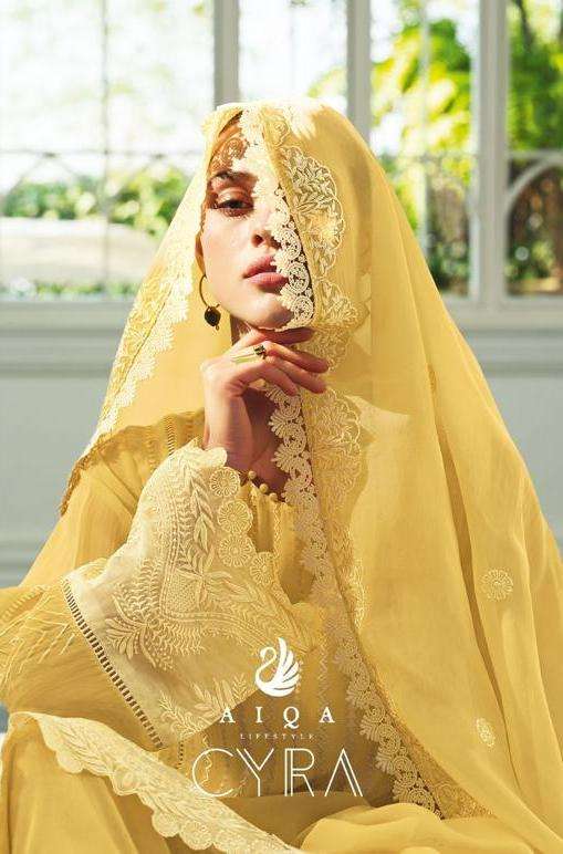 aiqa lifestyle present cyra fancy work amazing salwar kameez collection 