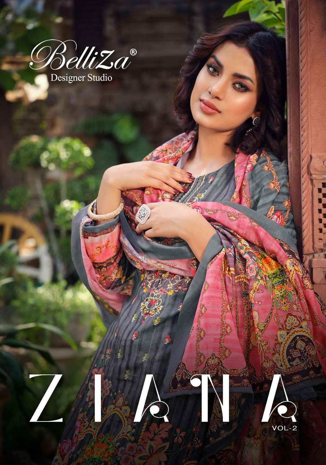 belliza designer ziana vol 2 exclusive digital print with heavy work salwar kameez collection 