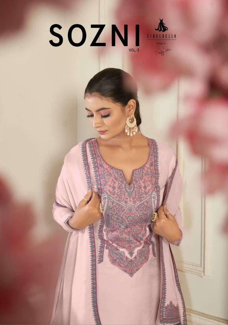 cinderella present sozni vol 5 designer kasmiri work salwar kameez collection 