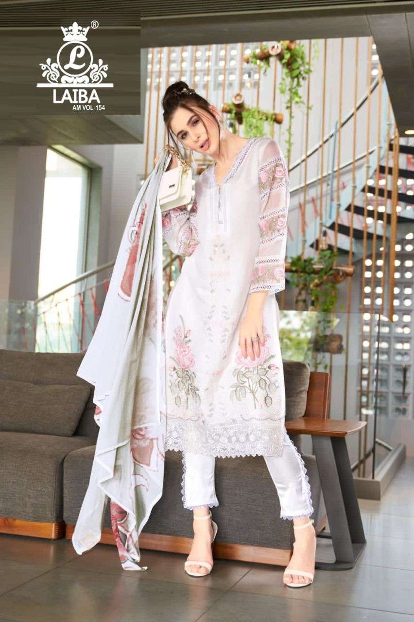 laiba am vol 154 designer floral pattern readymade pakistani suit 