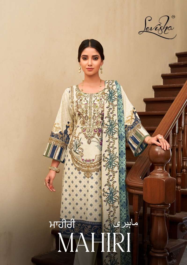 levisha present mahiri designer pakistani print salwar kameez material