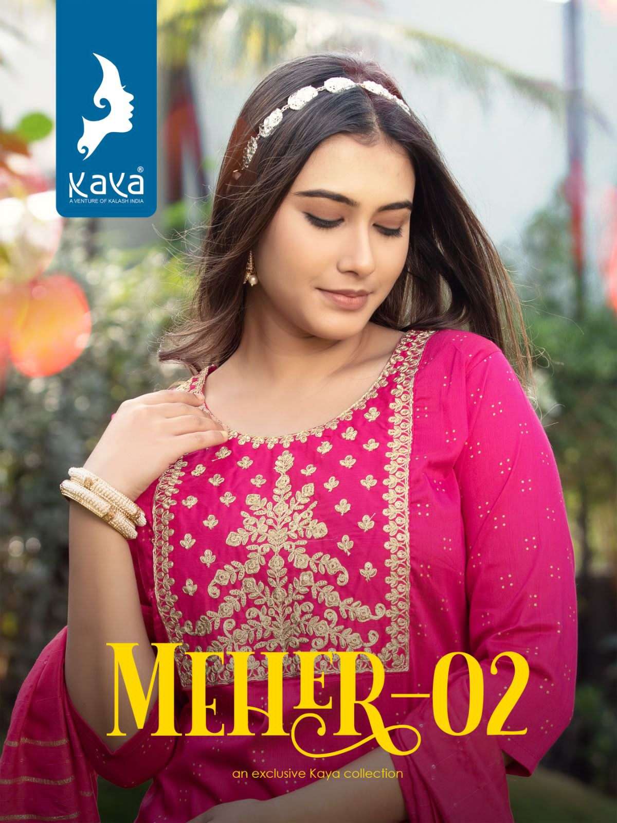 meher vol 2 by kaya designer work amazing kurti with pant and dupatta