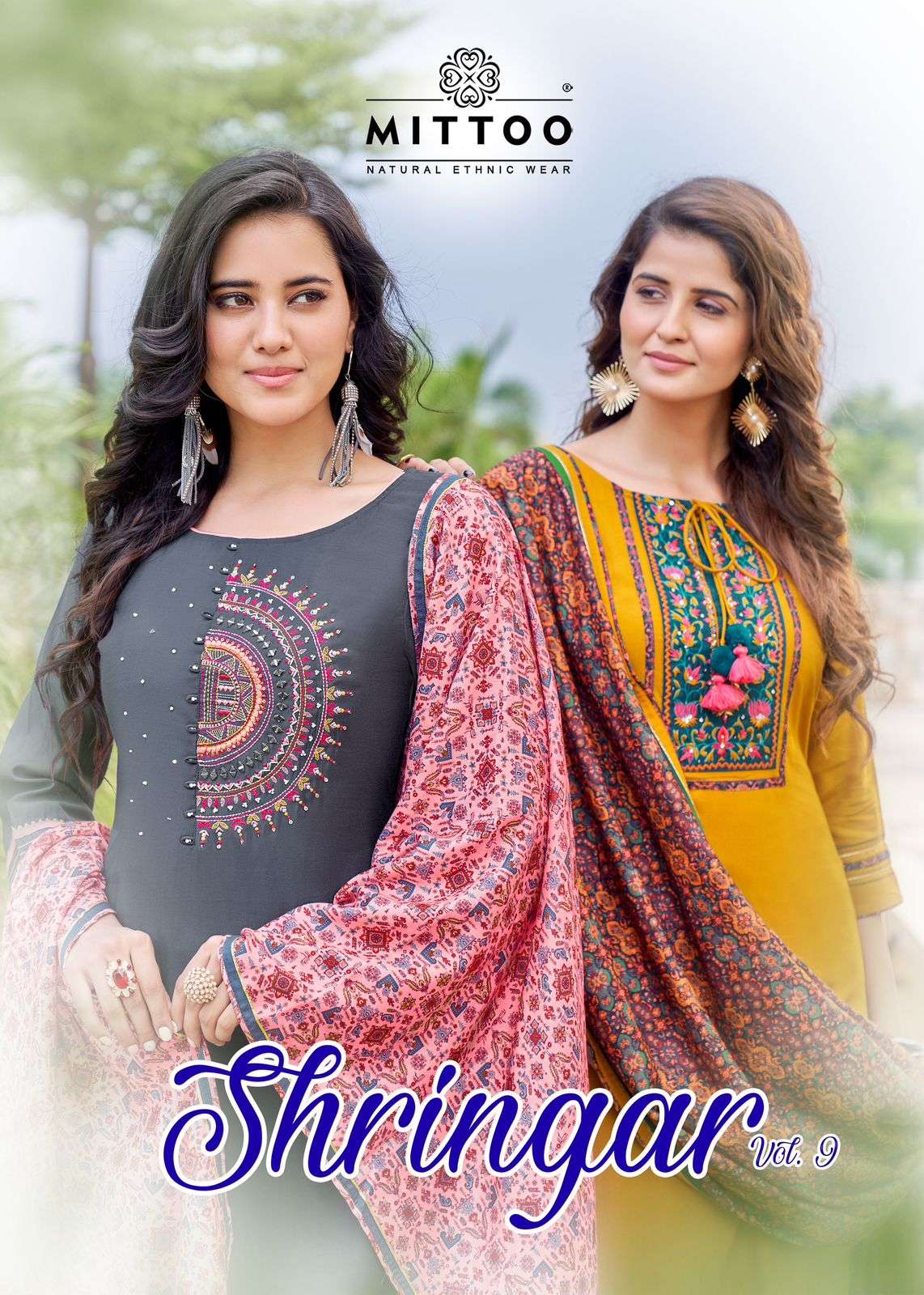 mittoo shringar vol 9 handwork adorable kurti with pant and dupatta