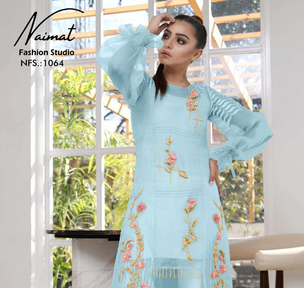 naimat nfs 1064 designer pakistani party wear kurti with pant and dupatta