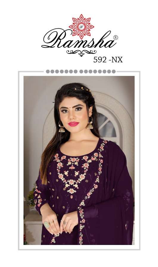 ramsha 592 nx designer heavy work pakistani suit collection 