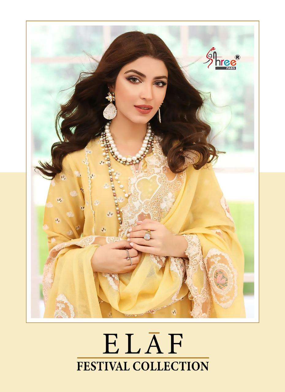 shree fabs elaf festival collection designer self embroidery pakistani salwar kameez material