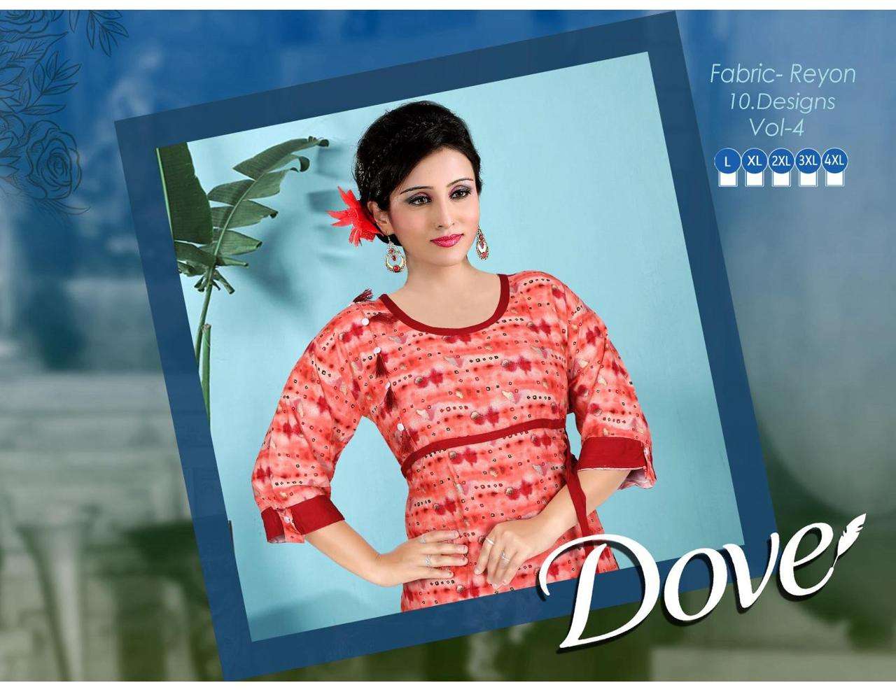 SUMMER SPECIAL DOVE VOL.4 REYON PROCIAN PRINT KURTI CATALOG WHOLESALER BEST RATE