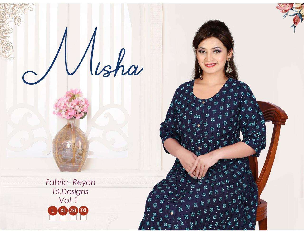 SUMMER SPECIAL MISHA VOL.1 REYON ODP PRINTS KURTI CATALOG WHOLESALER BEST RATE