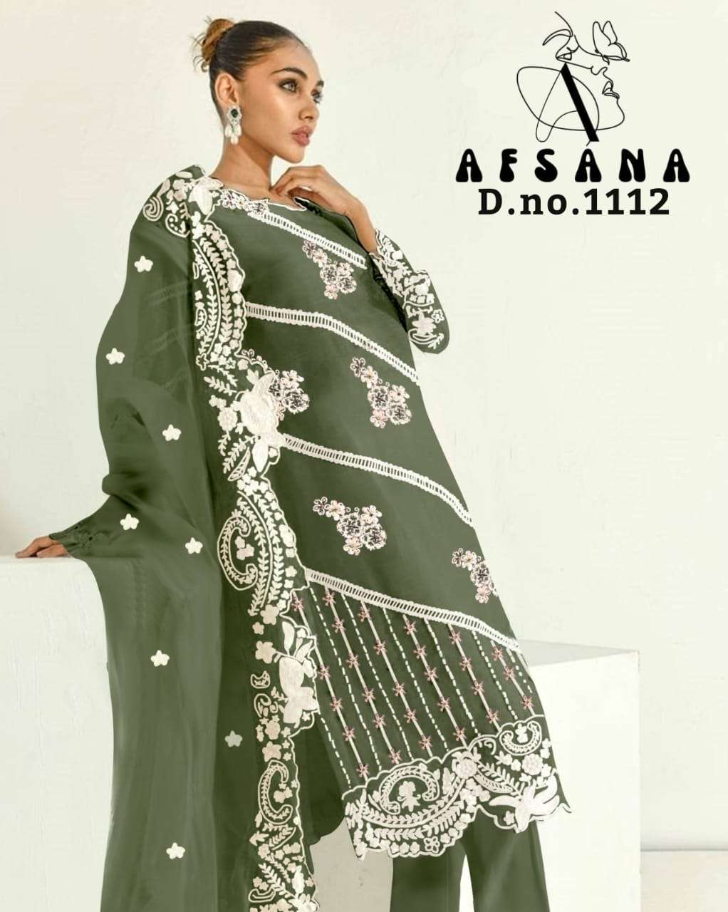 afsana 1112 designer fancy work readymade pakistani salwar kameez collection 