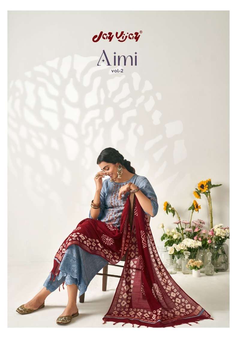 aimi vol 2 by jay vijay designer fancy work salwar kameez material 