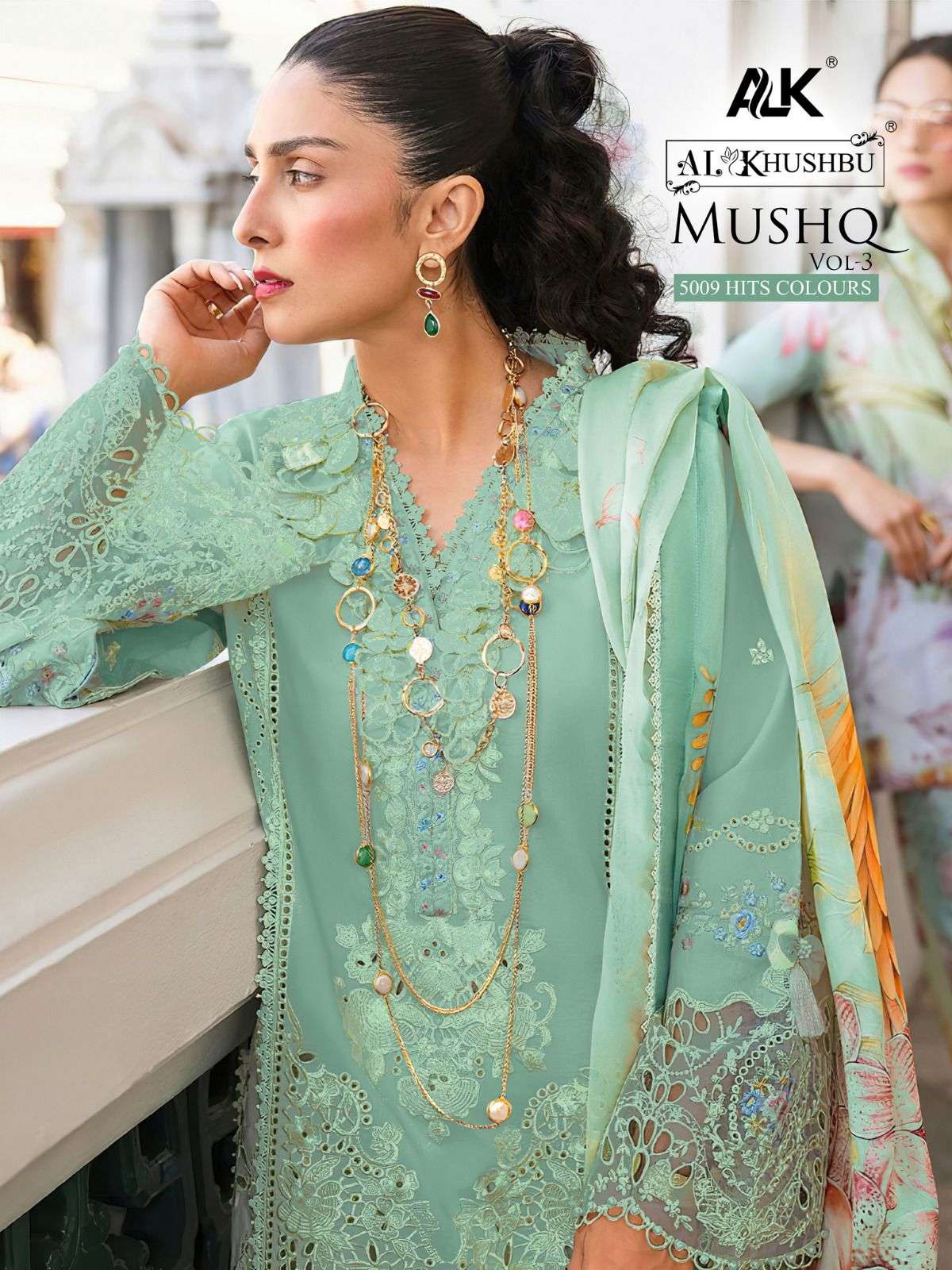 al khushbu mushq vol 3 5009 hits colours designer work pakistani salwar kameez materials