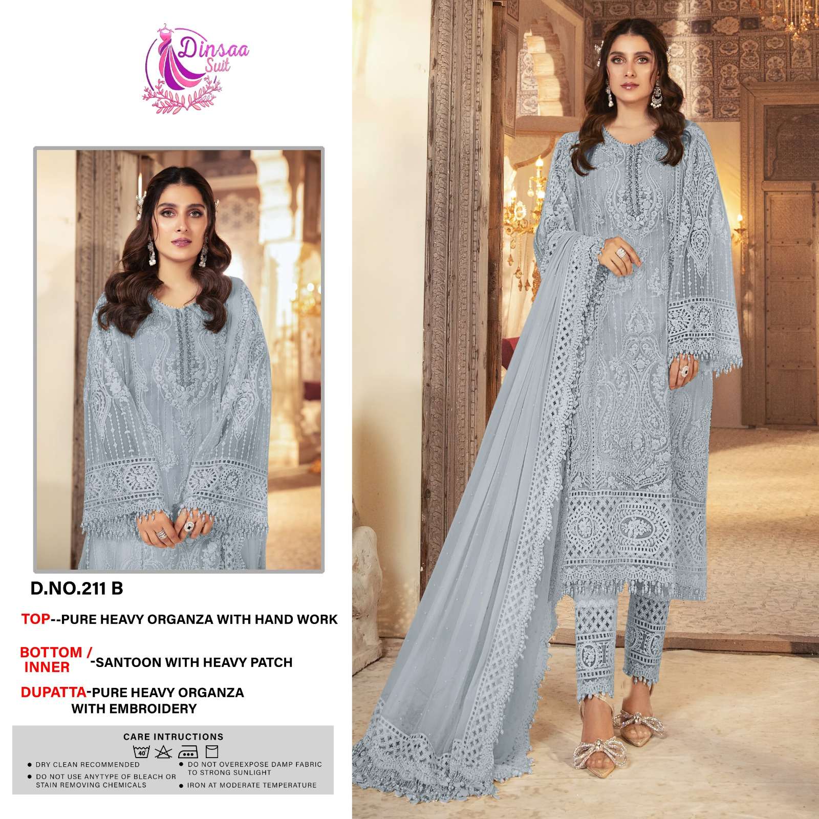 dinsaa 211 abcd amazing heavy designer work pakistani salwar kameez supplier