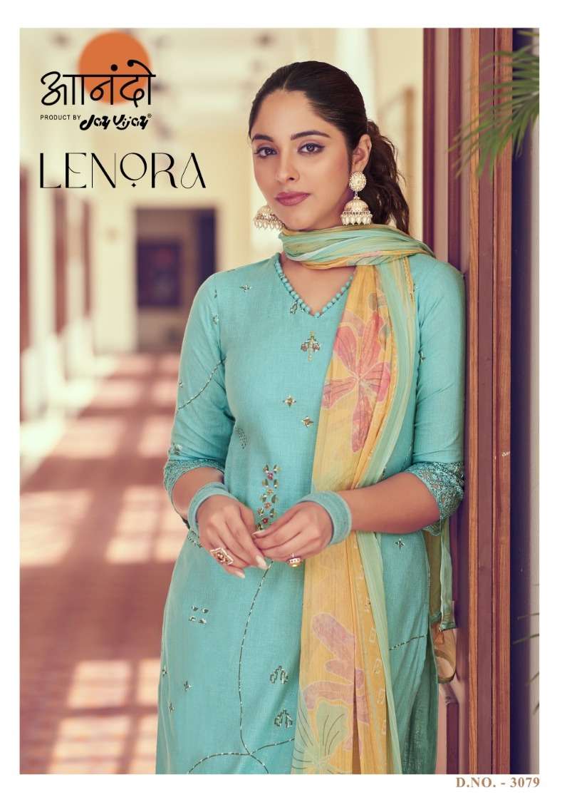 jay vijay anando lenora 3079 designer handwork fantastic salwar kameez material 