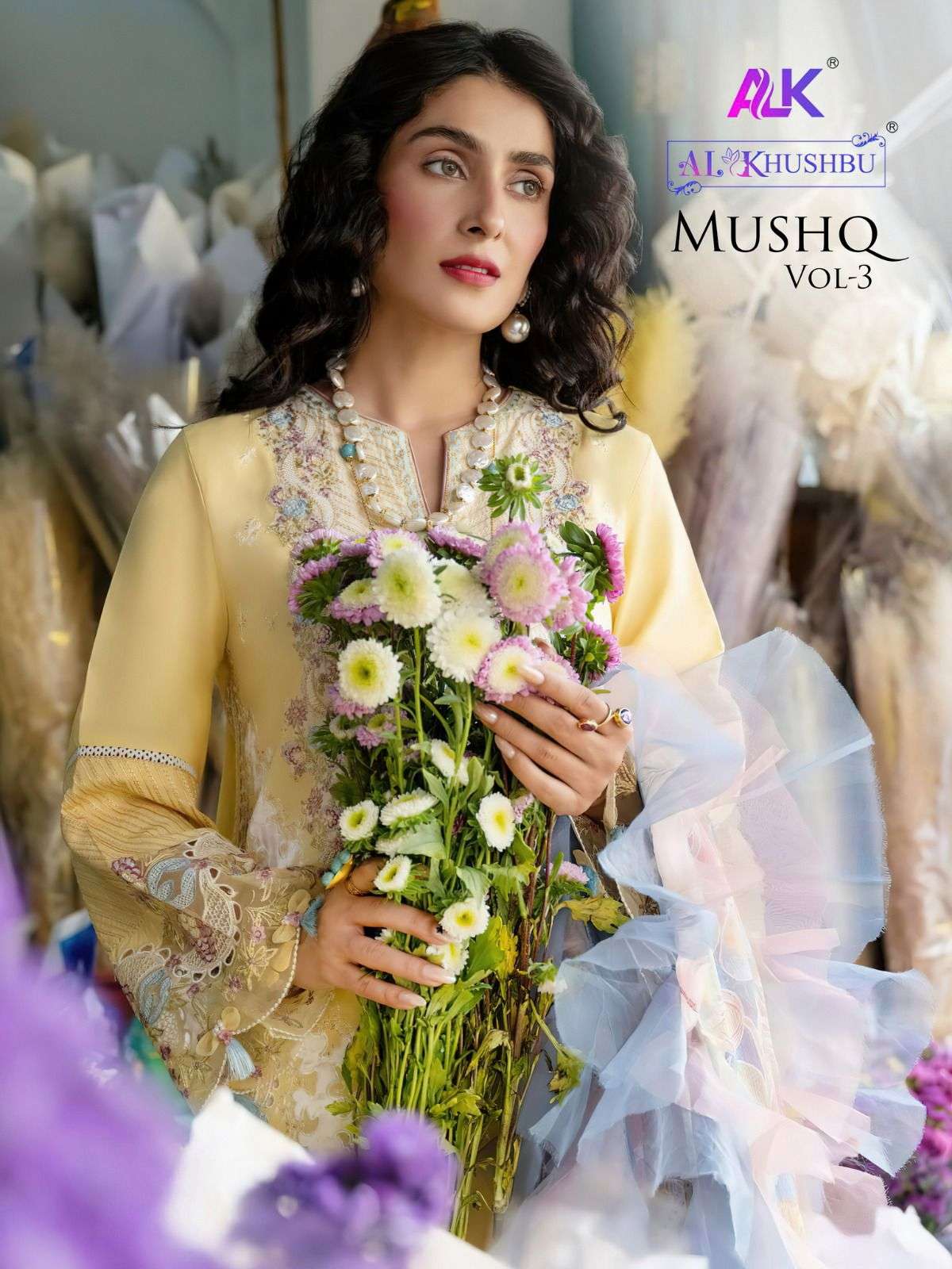 mushq vol 3 by al khushbu heavy embroidery pakistani salwar kameez material 