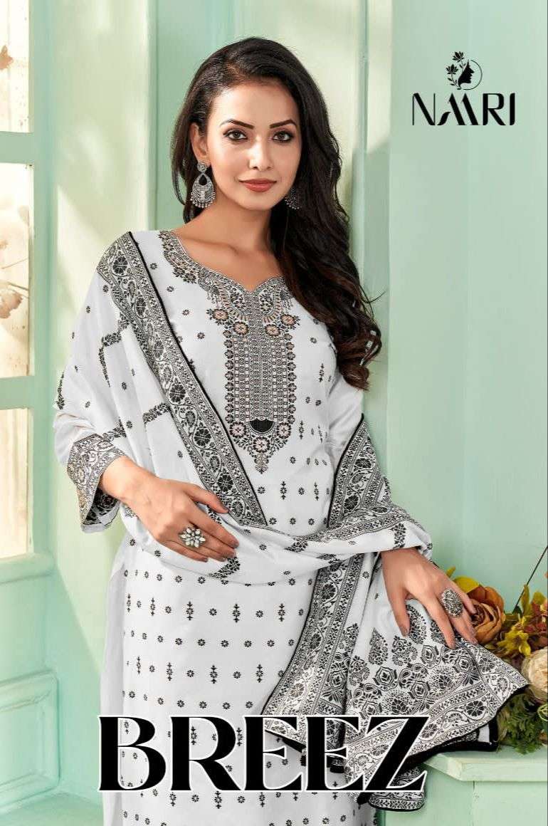 naari present breez designer amazing work salwar kameez material 