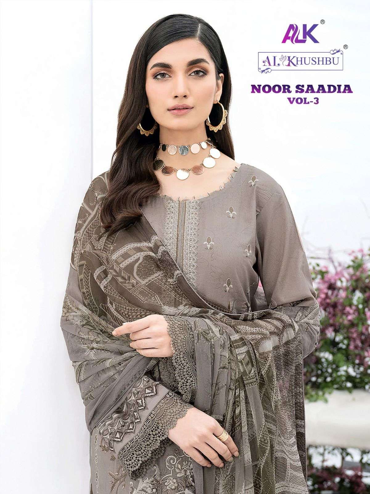 noor saadia vol 3 by al khushbu heavy designer work pakistani salwar kameez material 