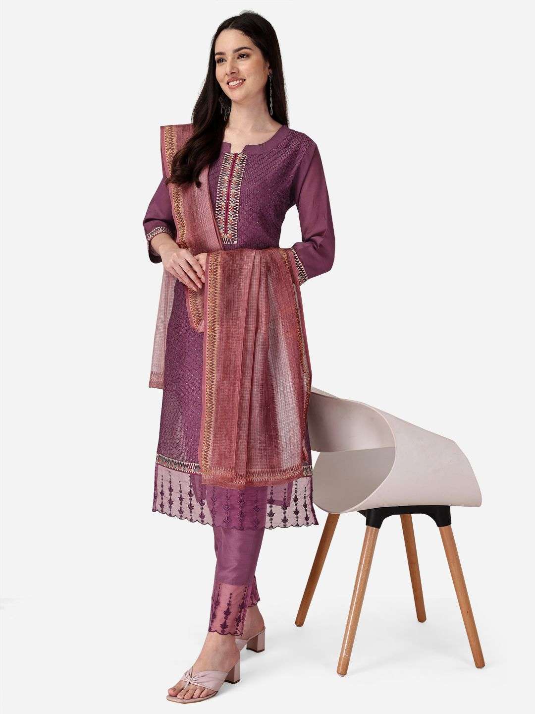 pr 1005-1008 amazing designer work readymade women kurta pant and dupatta set 